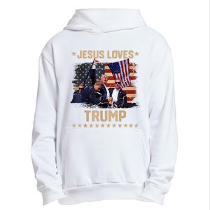 Jesus Loves Trump 2024 Donald Trump Rally 2024 Fist Urban Pullover Hoodie