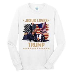 Jesus Loves Trump 2024 Donald Trump Rally 2024 Fist Tall Long Sleeve T-Shirt