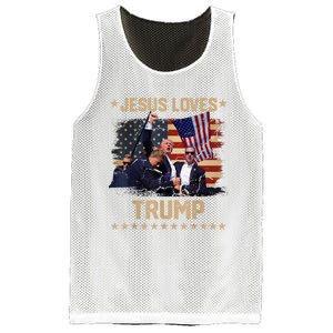 Jesus Loves Trump 2024 Donald Trump Rally 2024 Fist Mesh Reversible Basketball Jersey Tank