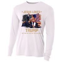 Jesus Loves Trump 2024 Donald Trump Rally 2024 Fist Cooling Performance Long Sleeve Crew