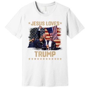 Jesus Loves Trump 2024 Donald Trump Rally 2024 Fist Premium T-Shirt