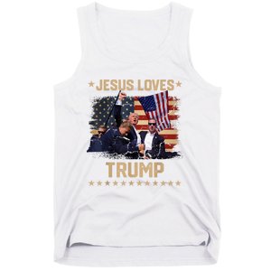 Jesus Loves Trump 2024 Donald Trump Rally 2024 Fist Tank Top