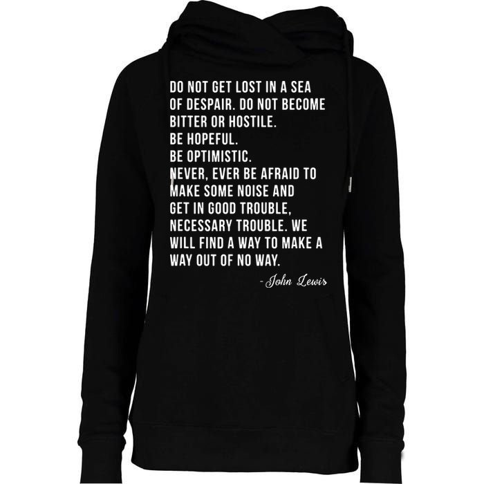 John Lewis Tee Get In Good Necessary Trouble Social Justice Womens Funnel Neck Pullover Hood