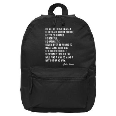 John Lewis Tee Get In Good Necessary Trouble Social Justice 16 in Basic Backpack