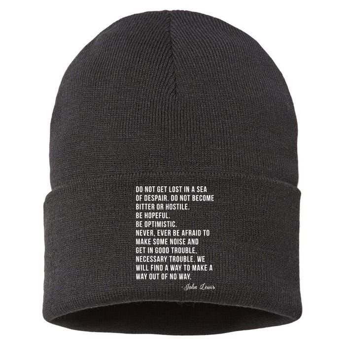 John Lewis Tee Get In Good Necessary Trouble Social Justice Sustainable Knit Beanie