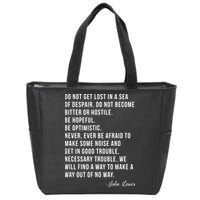 John Lewis Tee Get In Good Necessary Trouble Social Justice Zip Tote Bag
