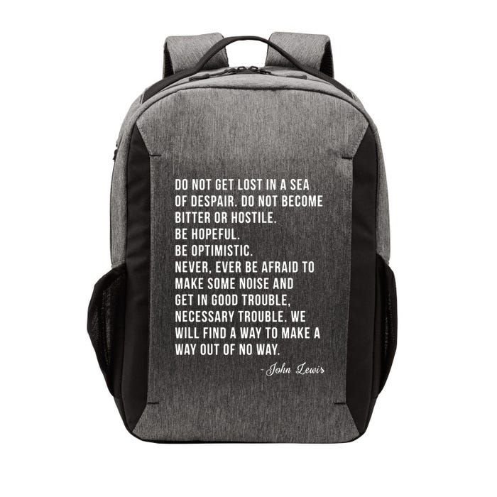 John Lewis Tee Get In Good Necessary Trouble Social Justice Vector Backpack
