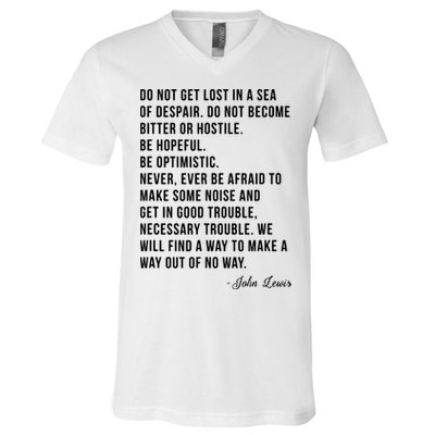 John Lewis Tee Get In Good Necessary Trouble Social Justice V-Neck T-Shirt