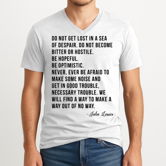John Lewis Tee Get In Good Necessary Trouble Social Justice V-Neck T-Shirt