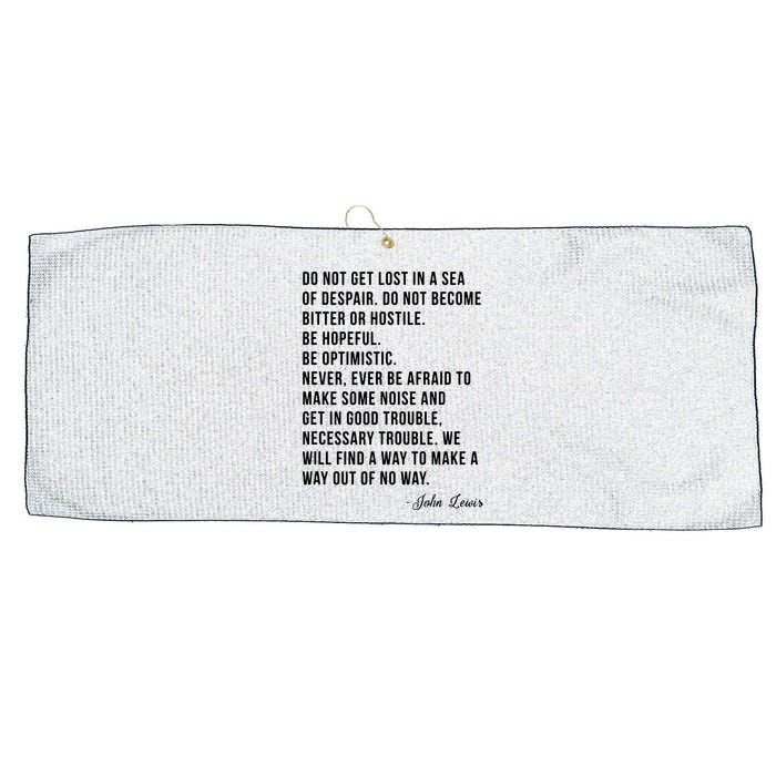 John Lewis Tee Get In Good Necessary Trouble Social Justice Large Microfiber Waffle Golf Towel