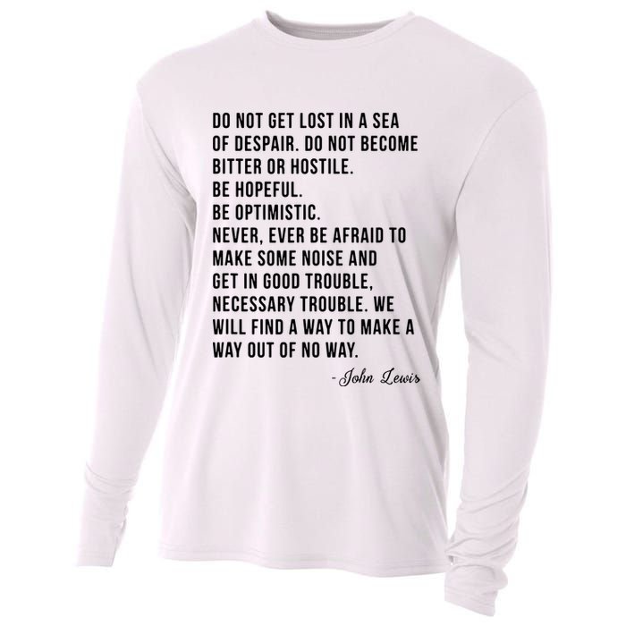 John Lewis Tee Get In Good Necessary Trouble Social Justice Cooling Performance Long Sleeve Crew