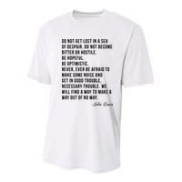 John Lewis Tee Get In Good Necessary Trouble Social Justice Youth Performance Sprint T-Shirt