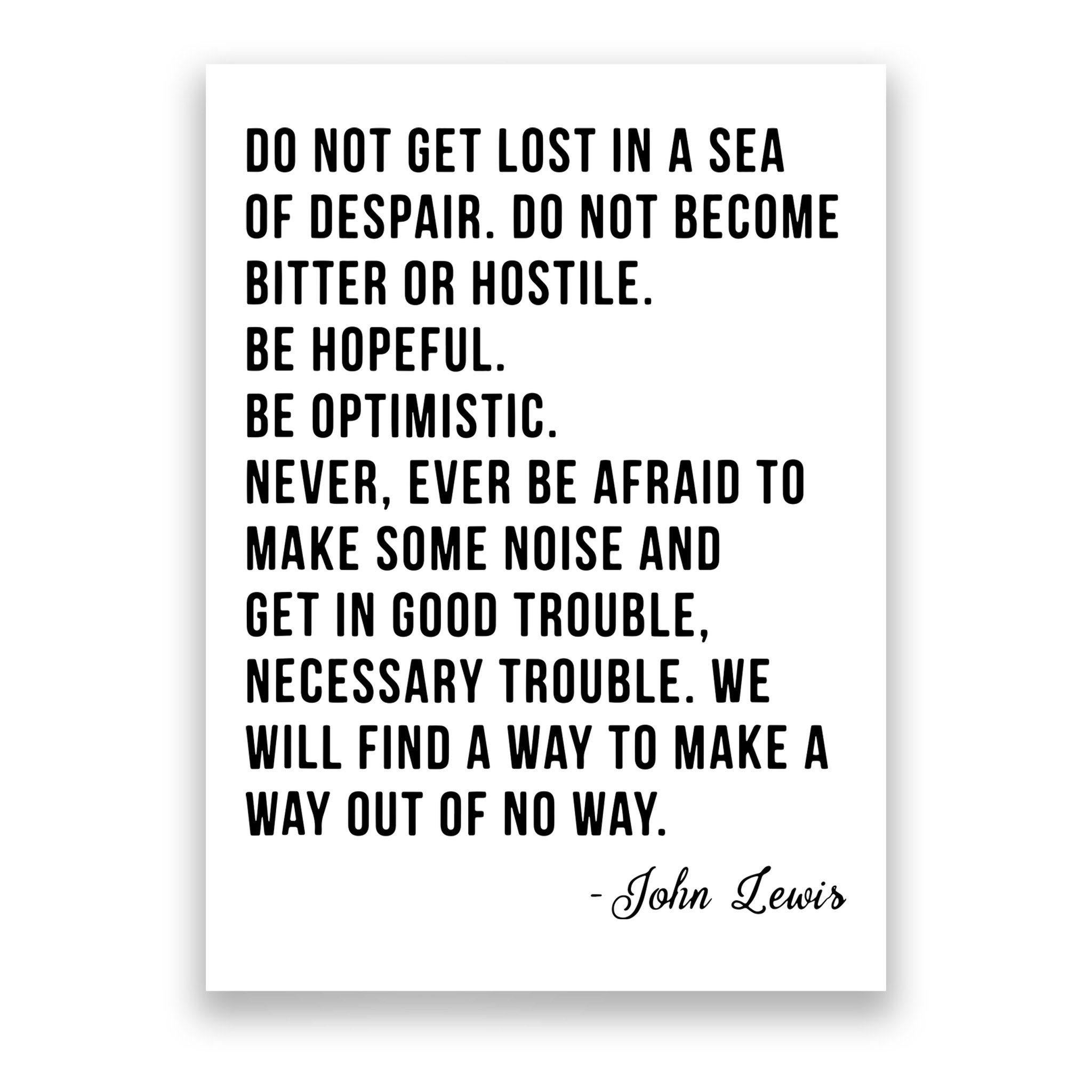 John Lewis Tee Get In Good Necessary Trouble Social Justice Poster