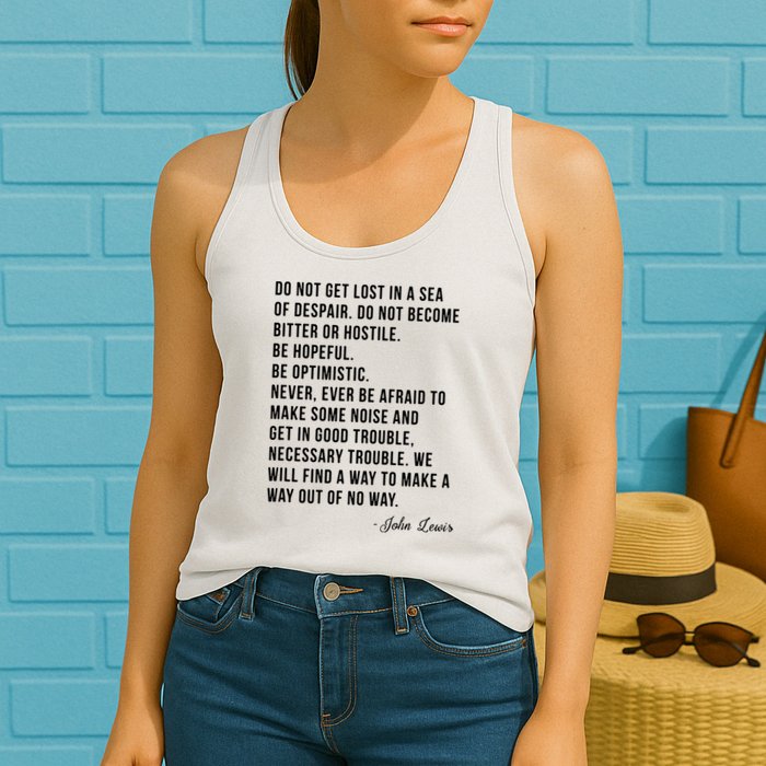 John Lewis Tee Get In Good Necessary Trouble Social Justice Womens Tank Top