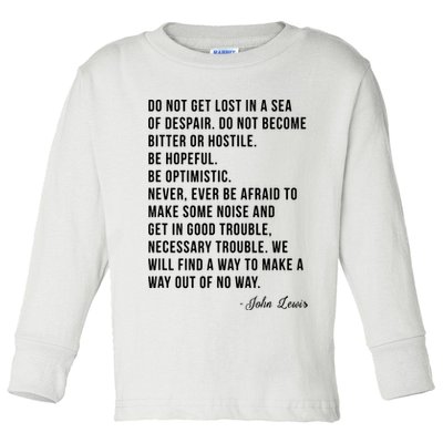 John Lewis Tee Get In Good Necessary Trouble Social Justice Toddler Long Sleeve Shirt