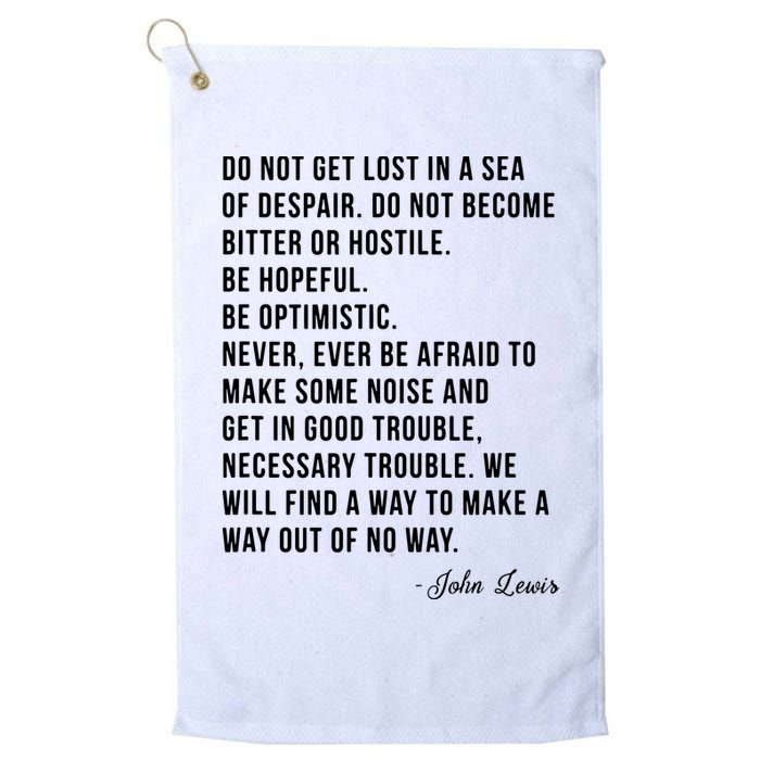 John Lewis Tee Get In Good Necessary Trouble Social Justice Golf Towel