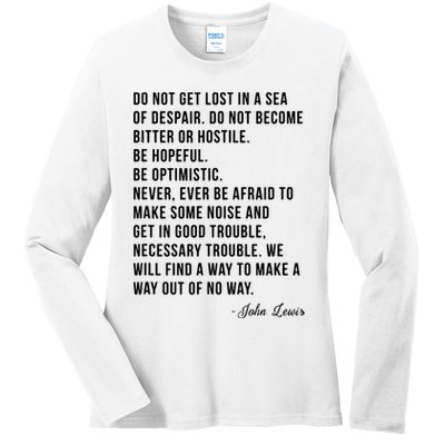 John Lewis Tee Get In Good Necessary Trouble Social Justice Ladies Long Sleeve Shirt