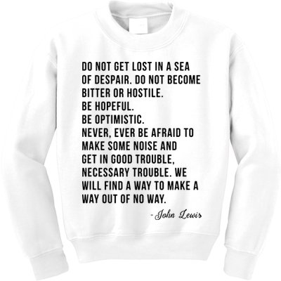 John Lewis Tee Get In Good Necessary Trouble Social Justice Kids Sweatshirt