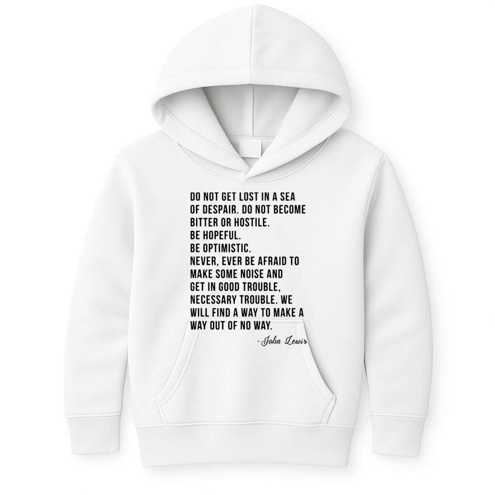 John Lewis Tee Get In Good Necessary Trouble Social Justice Kids Hoodie