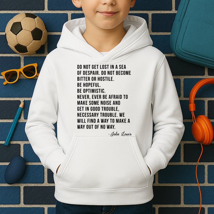 John Lewis Tee Get In Good Necessary Trouble Social Justice Kids Hoodie