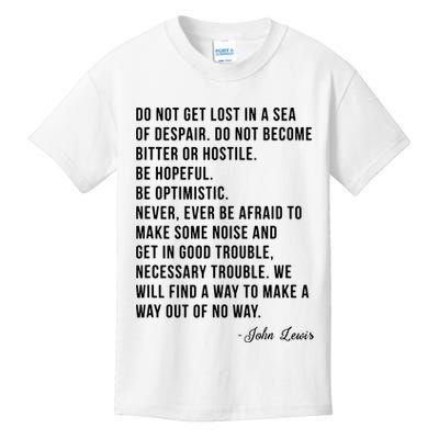 John Lewis Tee Get In Good Necessary Trouble Social Justice Kids T-Shirt