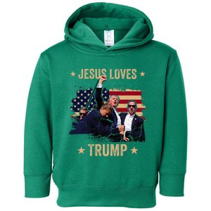 Jesus Loves Trump 2024 Donald Trump Rally 2024 Fist Toddler Hoodie