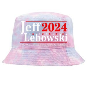 Jeff Lebowski The Dude For President Election 2024 Tie-Dyed Bucket Hat