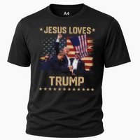 Jesus Loves Trump 2024 Strong Support Cooling Performance Crew T-Shirt