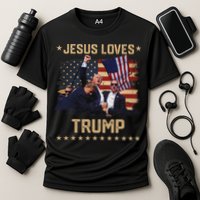 Jesus Loves Trump 2024 Strong Support Cooling Performance Crew T-Shirt