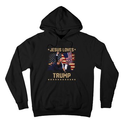 Jesus Loves Trump 2024 Strong Support Hoodie