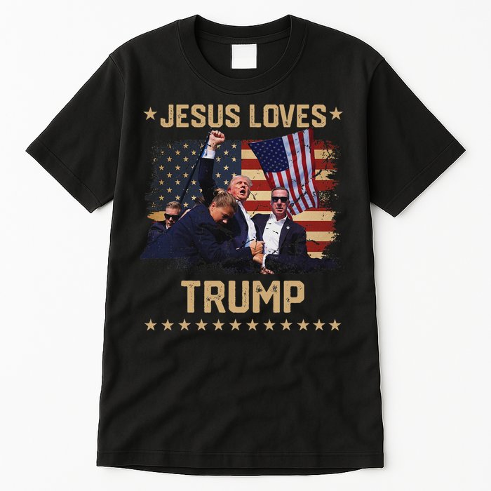 Jesus Loves Trump 2024 Strong Support Tall T-Shirt