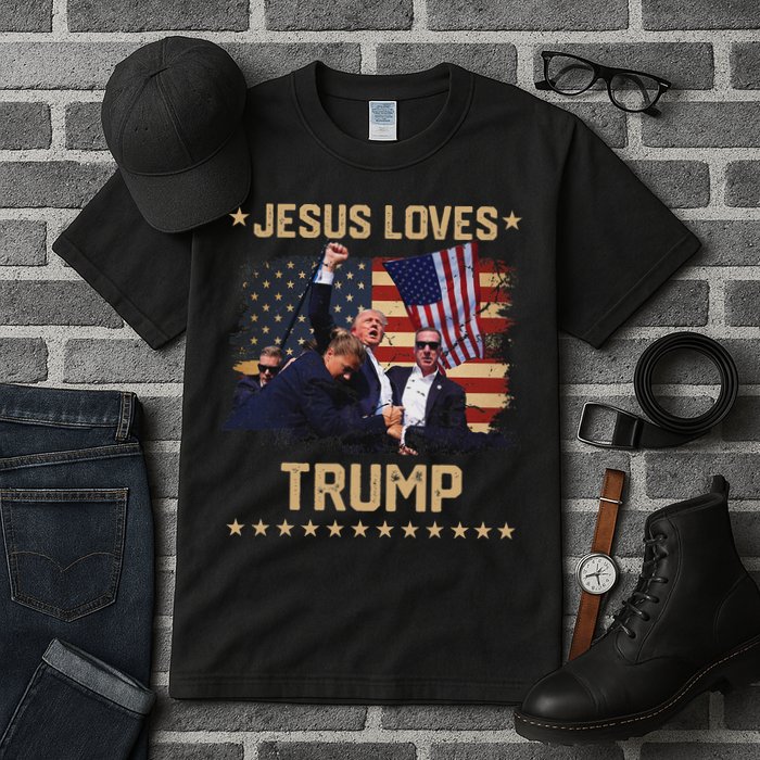Jesus Loves Trump 2024 Strong Support Tall T-Shirt
