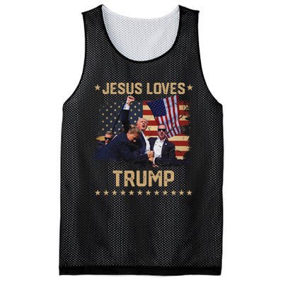 Jesus Loves Trump 2024 Strong Support Mesh Reversible Basketball Jersey Tank