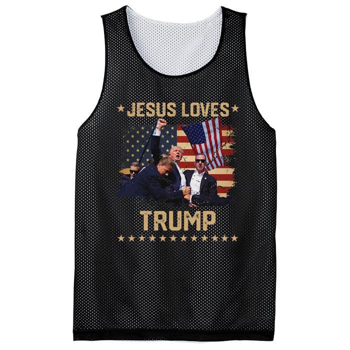 Jesus Loves Trump 2024 Strong Support Mesh Reversible Basketball Jersey Tank