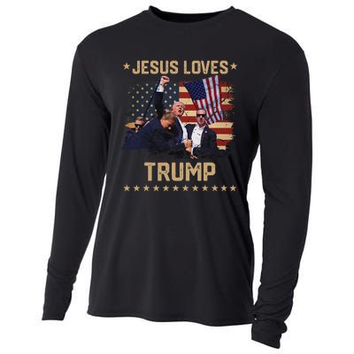 Jesus Loves Trump 2024 Strong Support Cooling Performance Long Sleeve Crew