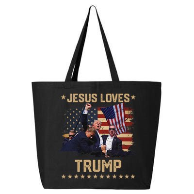 Jesus Loves Trump 2024 Strong Support 25L Jumbo Tote