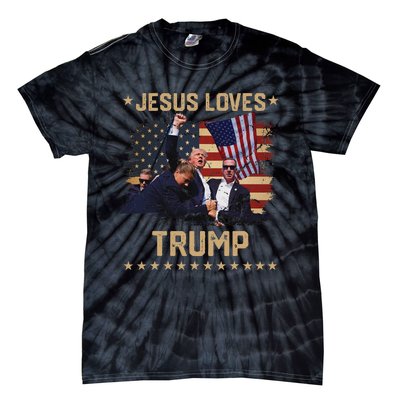 Jesus Loves Trump 2024 Strong Support Tie-Dye T-Shirt