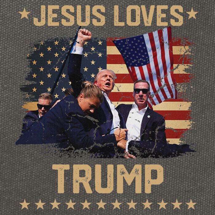 Jesus Loves Trump 2024 Strong Support Cotton Canvas Backpack