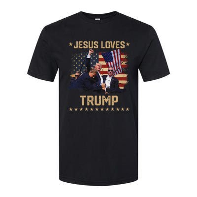 Jesus Loves Trump 2024 Strong Support Softstyle® CVC T-Shirt