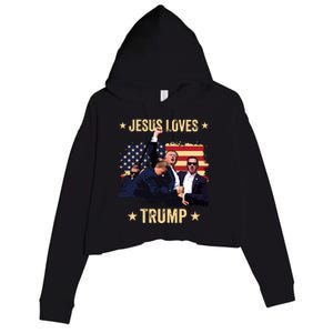 Jesus Loves Trump 2024 Donald Trump Rally 2024 Fist Crop Fleece Hoodie