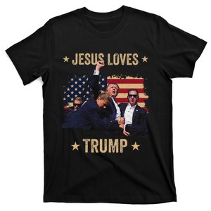 Jesus Loves Trump 2024 Rally Support T-Shirt