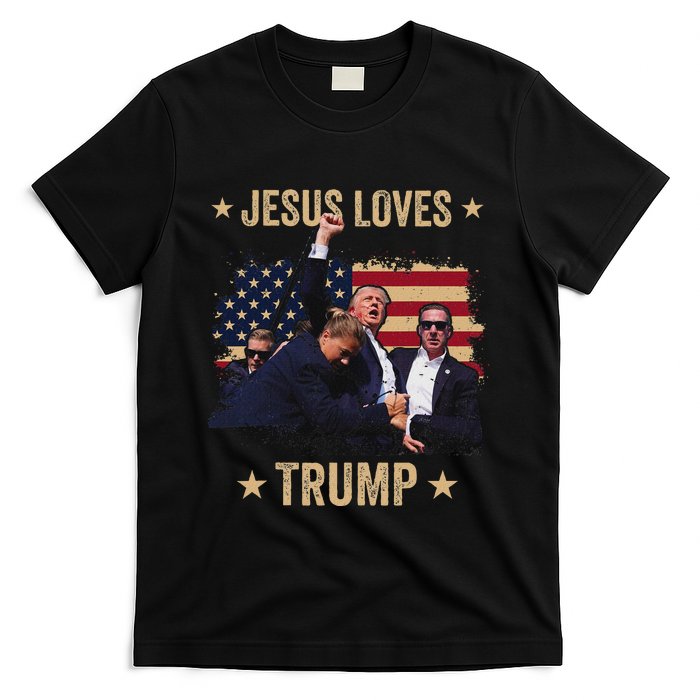 Jesus Loves Trump 2024 Rally Support T-Shirt