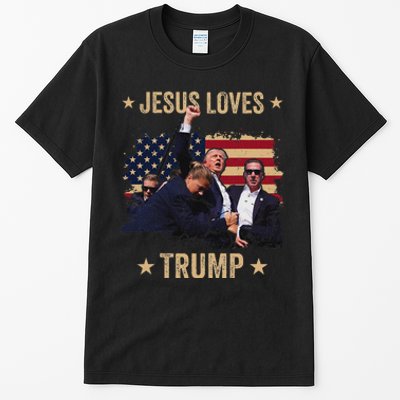 Jesus Loves Trump 2024 Rally Support Tall T-Shirt