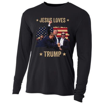 Jesus Loves Trump 2024 Rally Support Cooling Performance Long Sleeve Crew