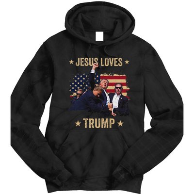 Jesus Loves Trump 2024 Rally Support Tie Dye Hoodie