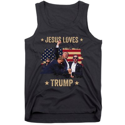 Jesus Loves Trump 2024 Rally Support Tank Top