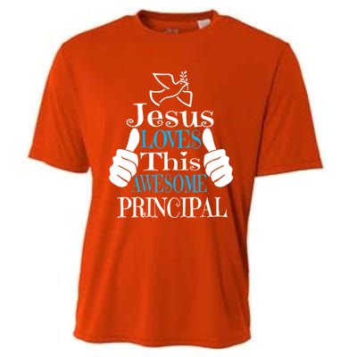 Jesus Loves This Awesome Principal Cute Religious Christian Funny Gift Cooling Performance Crew T-Shirt