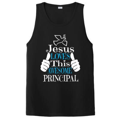 Jesus Loves This Awesome Principal Cute Religious Christian Funny Gift PosiCharge Competitor Tank