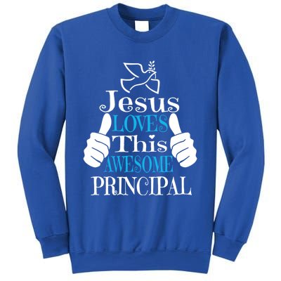 Jesus Loves This Awesome Principal Cute Religious Christian Funny Gift Sweatshirt