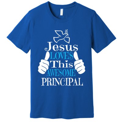 Jesus Loves This Awesome Principal Cute Religious Christian Funny Gift Premium T-Shirt